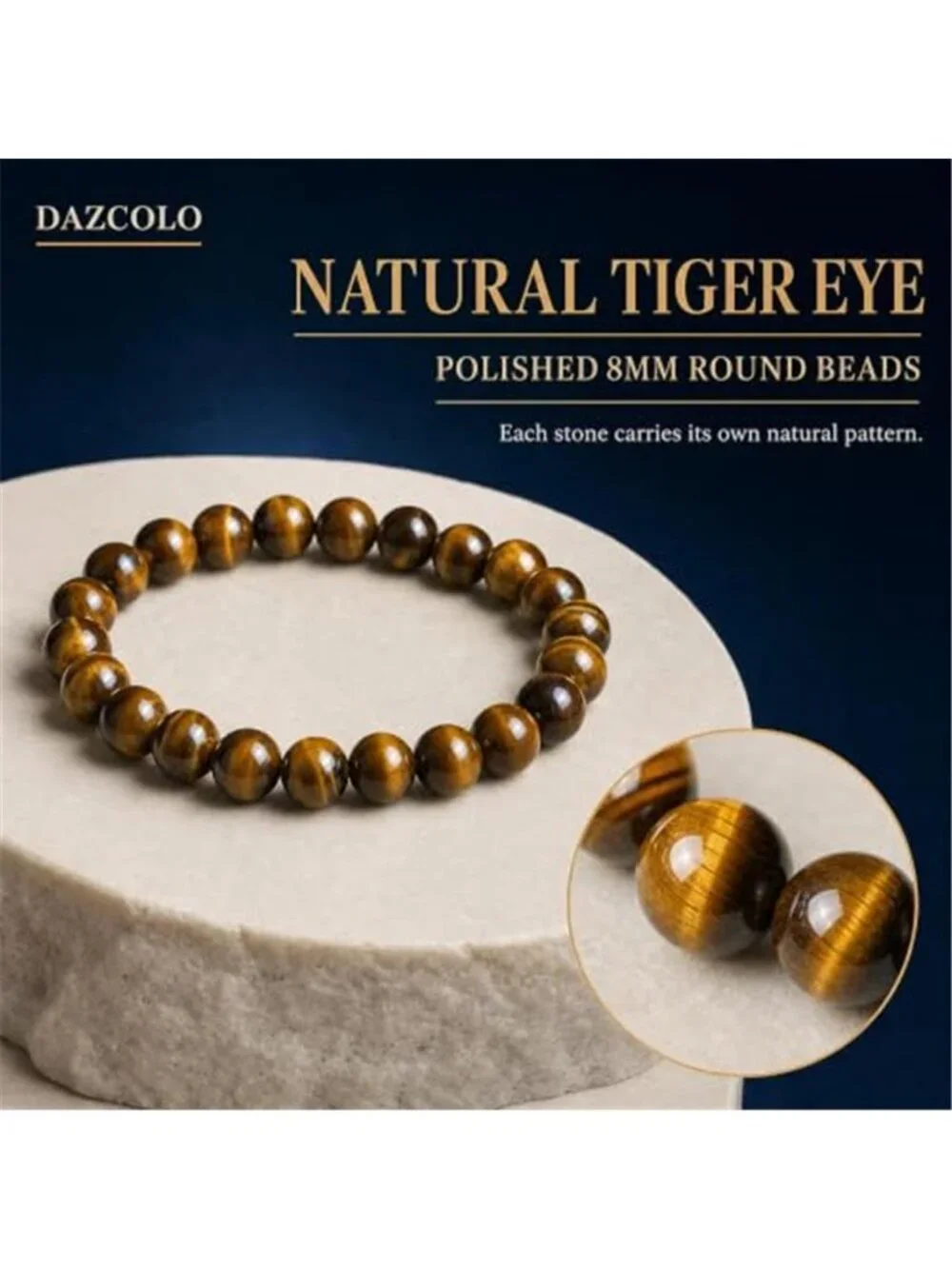 8mm Natural Crystal Stretch Bracelet | Handmade Round Stone Bead Bracelet